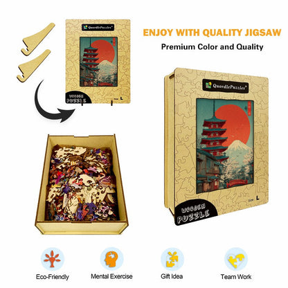 Ukiyo Landscape Wooden Jigsaw Puzzle