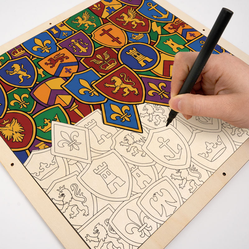 Badge Collection - Wooden Coloring Puzzle