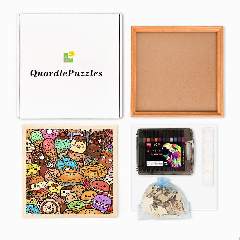 Snack Squad - Wooden Coloring Puzzle