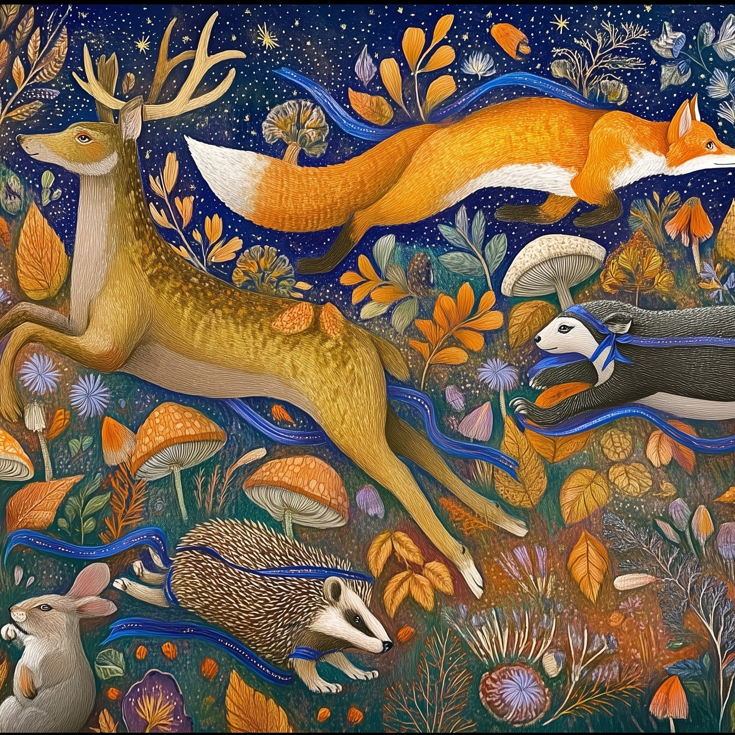Autumnal Creatures Wooden Jigsaw Puzzle