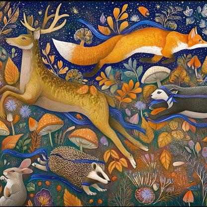 Autumnal Creatures Wooden Jigsaw Puzzle