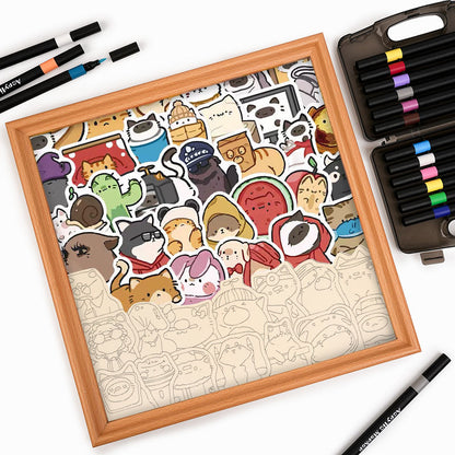 Happy Pets - Wooden Coloring Puzzle