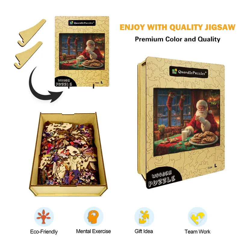 Santa Cookies Wooden Jigsaw Puzzle