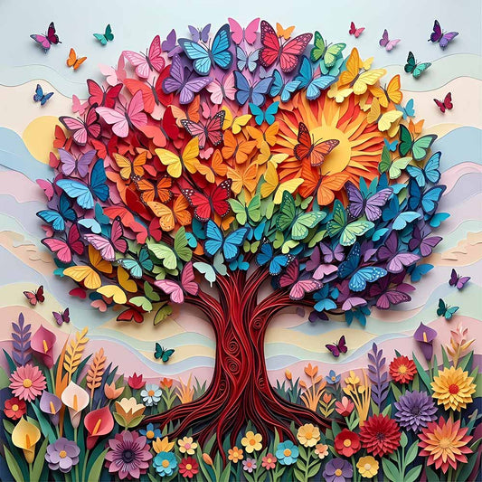 Rainbow Butterfly Tree Wooden Jigsaw Puzzle