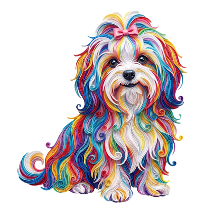 Rainbow Whimsy Puppy Wooden Puzzle