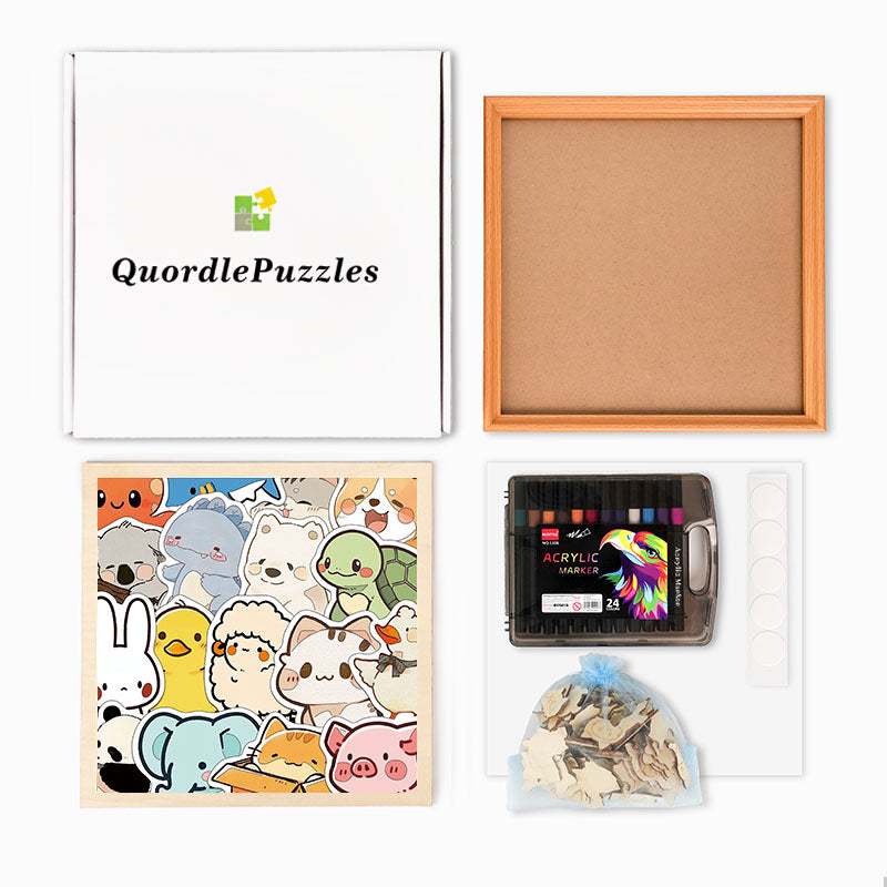 Animal Gathering - Wooden Coloring Puzzle