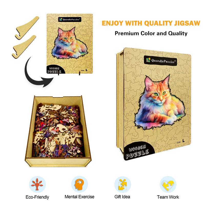 🔥LAST DAY 92% -Watercolor Wood Cat