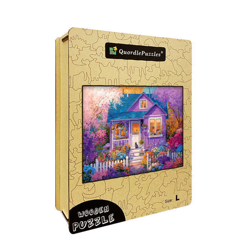 Flower Cottage Wooden Jigsaw Puzzle