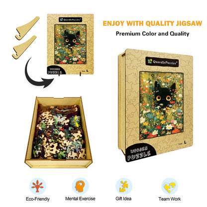 Black Cat Wooden Jigsaw Puzzle