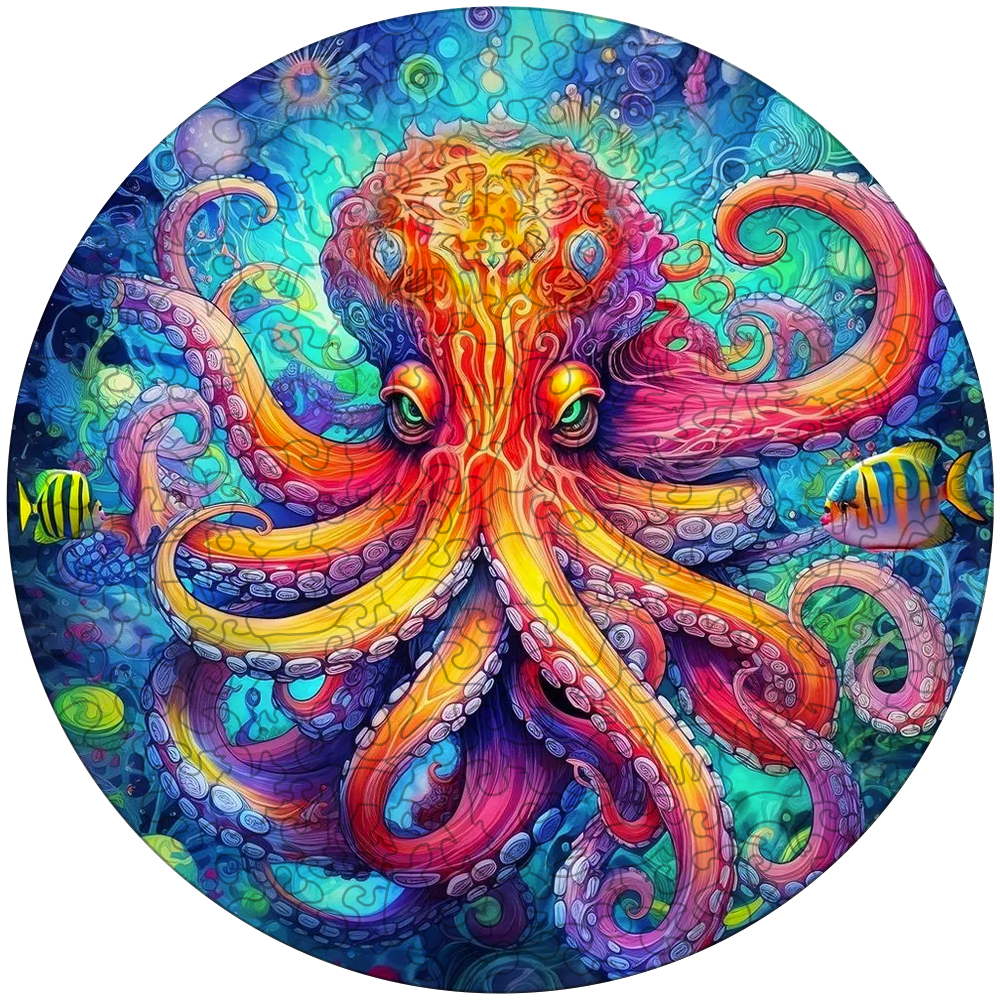 Octopus Vibrant Wooden Jigsaw Puzzle