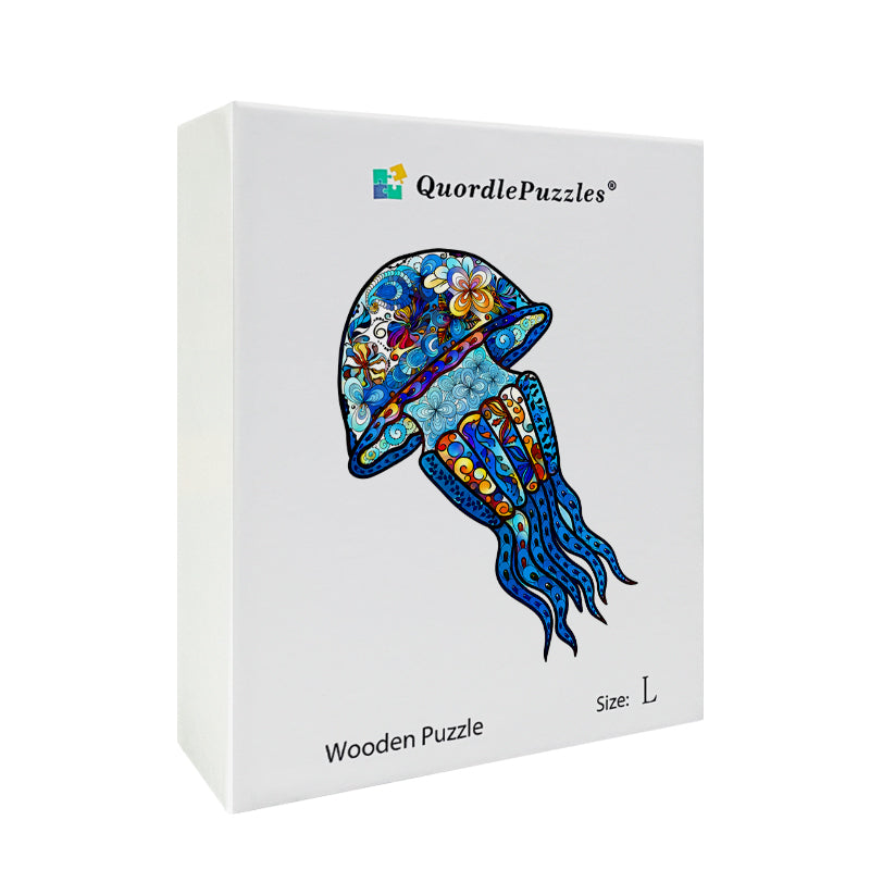 Ocean Bloom Squid Wooden Jigsaw Puzzle