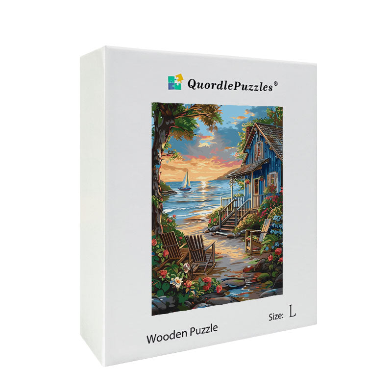 Lakefront Sunset Wooden Jigsaw Puzzle