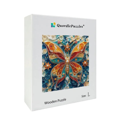 Quilled Butterfly Dream Wooden Jigsaw Puzzle