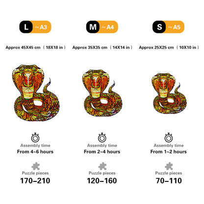 Fiery Cobra Wooden Jigsaw Puzzle