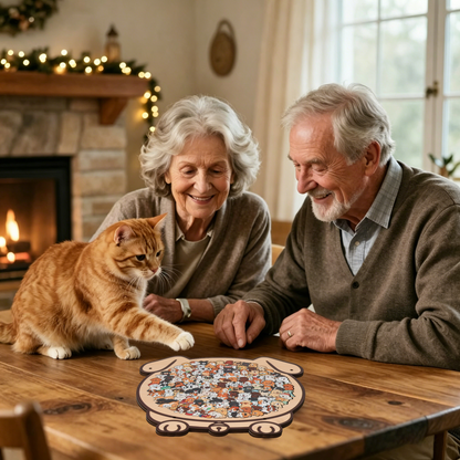 Happy Puppy Crowd Gathering Display Puzzle