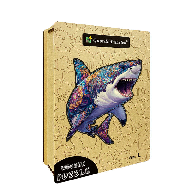 Whimsical Shark Wooden Jigsaw Puzzle