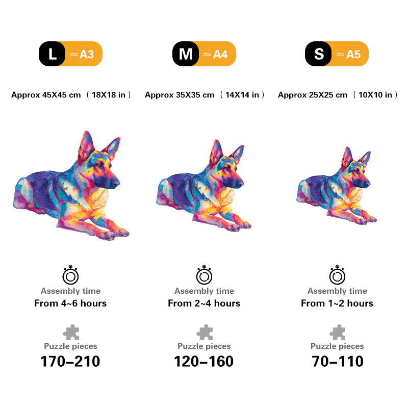 Artistic Dog Wooden Puzzle