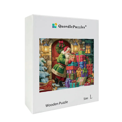 Santa Delivers Gifts Wooden Jigsaw Puzzle