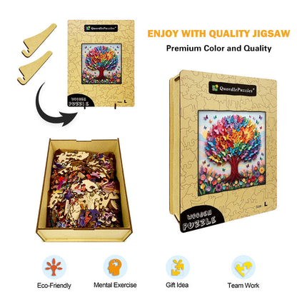 Rainbow Butterfly Tree Wooden Jigsaw Puzzle