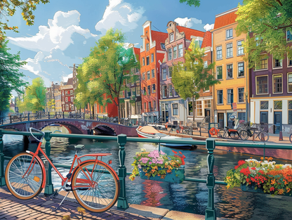 Amsterdam Canal Wooden Jigsaw Puzzle