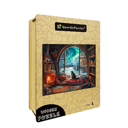 Cat & Aurora Wooden Jigsaw Puzzle