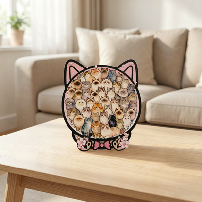 Cherry Blossom Cat Gathering Display Puzzle