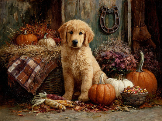 Autumnal Canine Wooden Jigsaw Puzzle