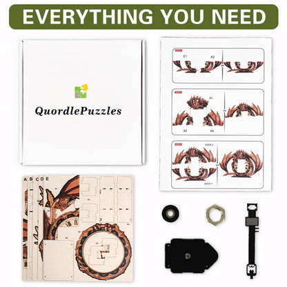 Dragon of Time Wooden Clock Puzzle