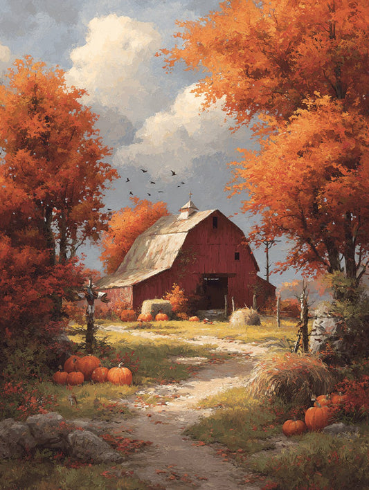 Autumnal Barn Wooden Jigsaw Puzzle