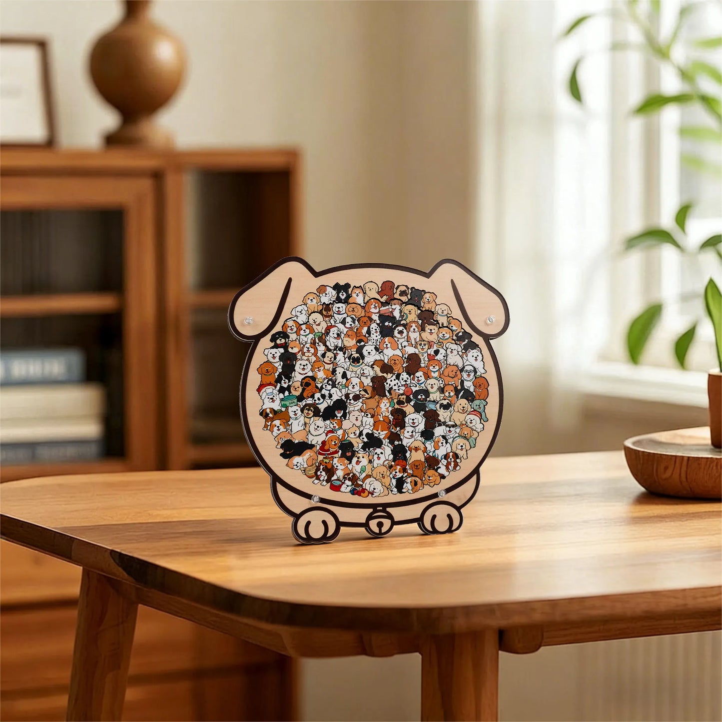 Happy Puppy Crowd Gathering Display Puzzle