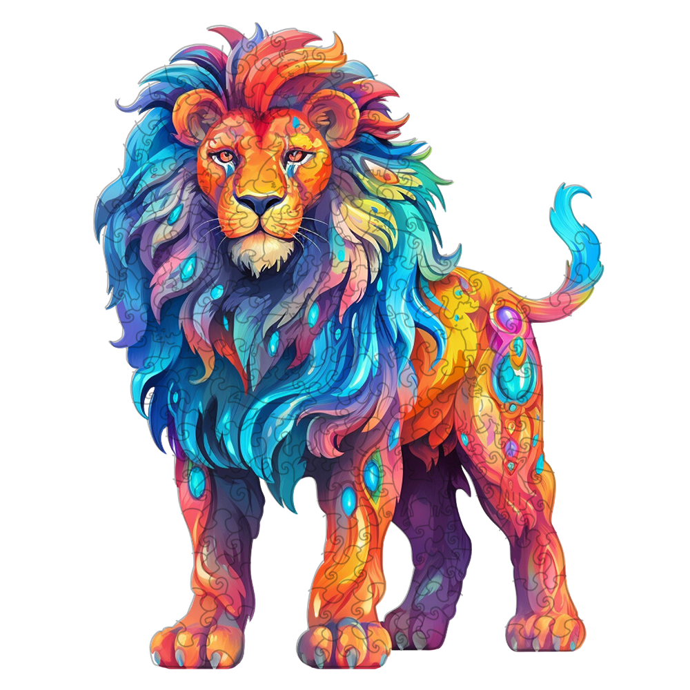 🔥Last Day 84% OFF-Colorful lion Wooden Jigsaw Puzzle