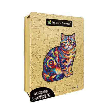 Colorful Cat Wooden Puzzle