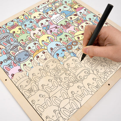Bunnies- Wooden Coloring Puzzle