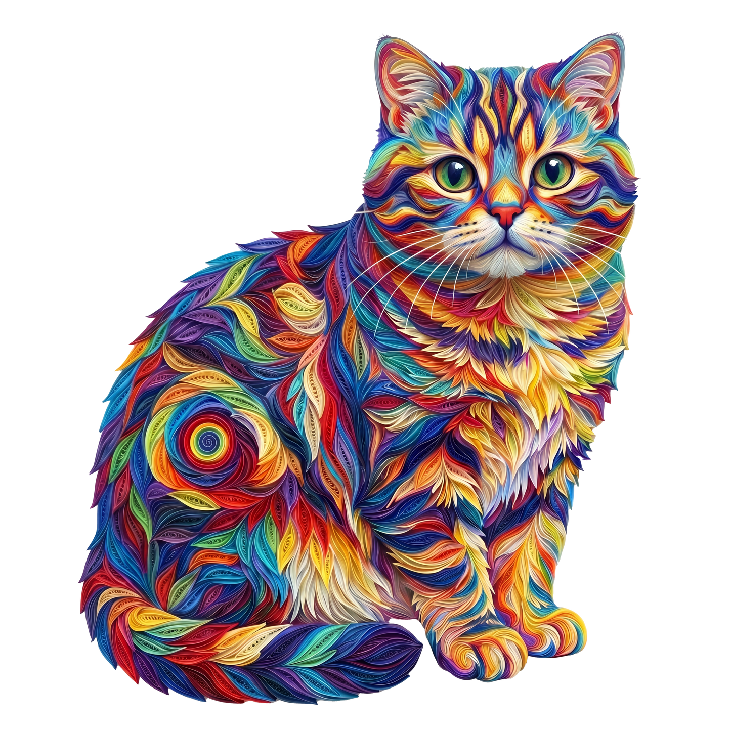 Colorful Cat Wooden Puzzle