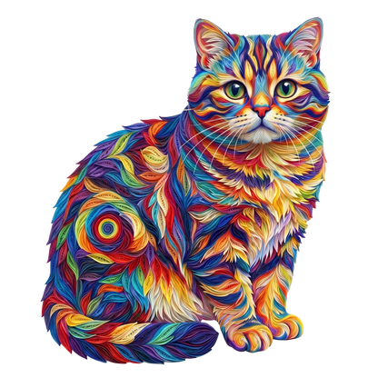 Colorful Cat Wooden Puzzle