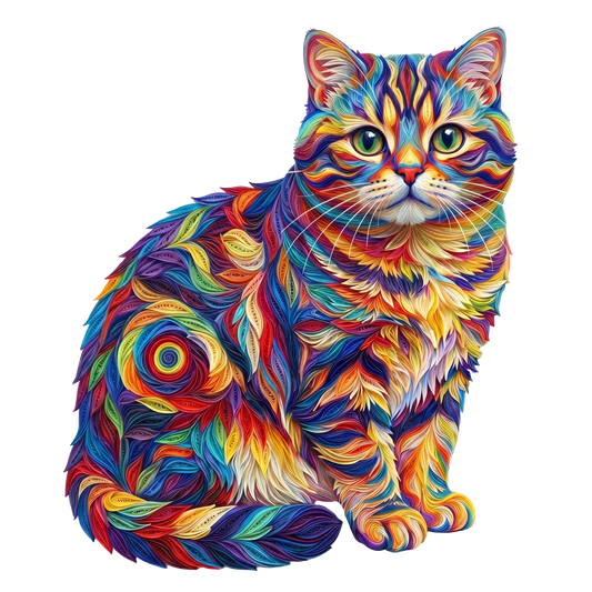 Colorful Cat Wooden Puzzle