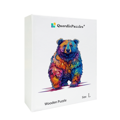 🔥Last Day 83% OFF-Beautiful psychedelic furious bear Wooden Jigsaw Puzzle