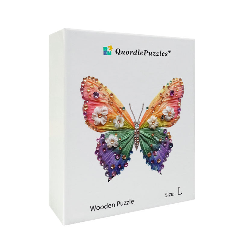 Crystal Butterfly Art Butterfly Wooden Jigsaw Puzzle