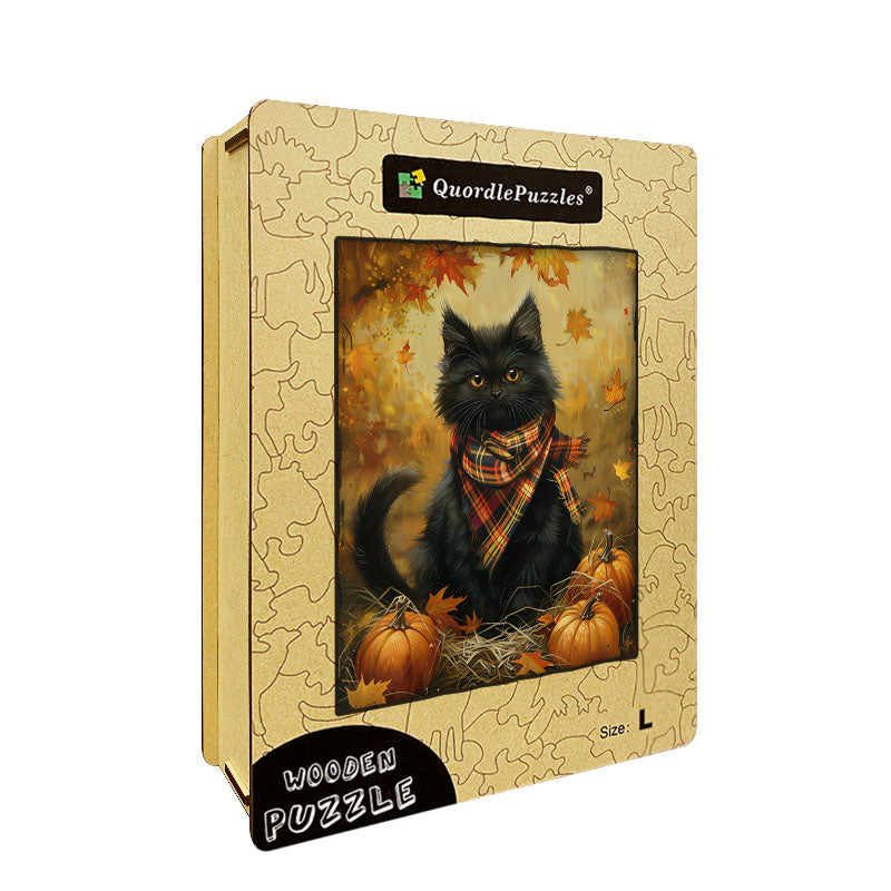 Autumn Vintage Illustration Wooden Jigsaw Puzzle