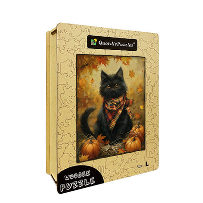 Autumn Vintage Illustration Wooden Jigsaw Puzzle