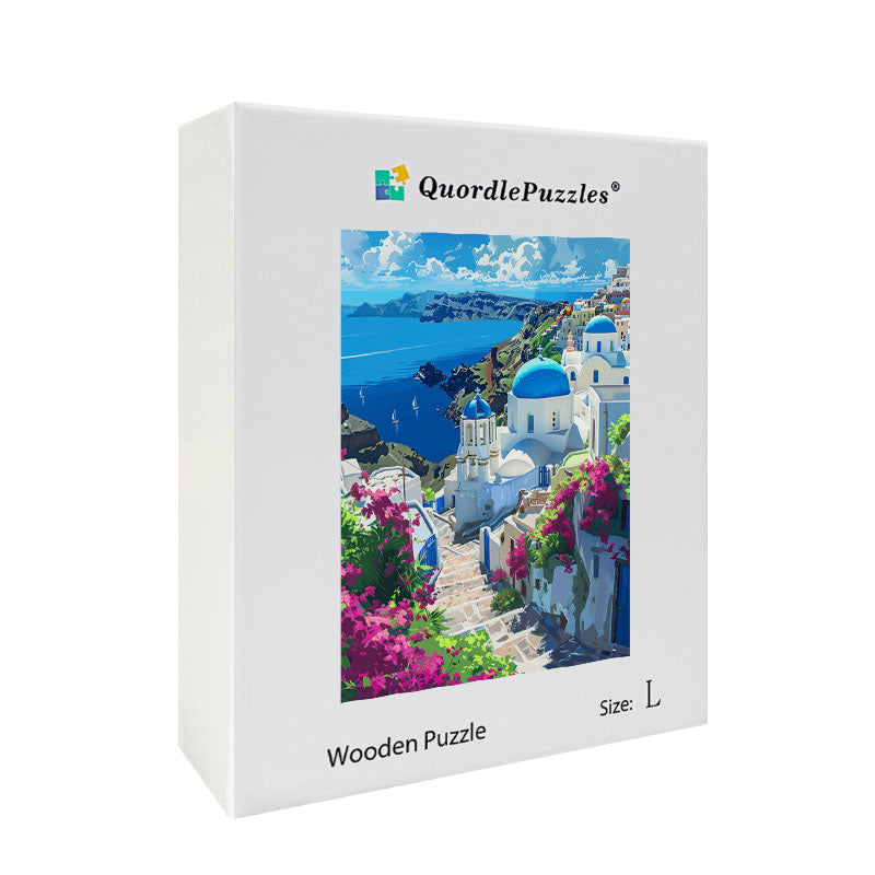 Santorini View Wooden Jigsaw Puzzle
