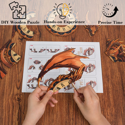 Dragon of Time Wooden Clock Puzzle
