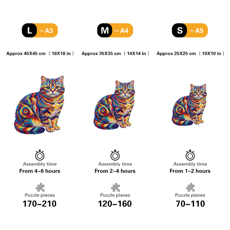 Colorful Cat Wooden Puzzle