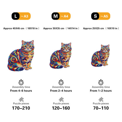 Colorful Cat Wooden Puzzle