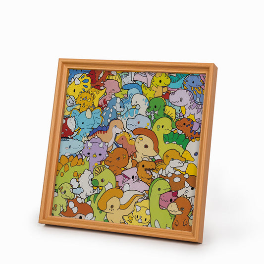 Dino Parade - Wooden Coloring Puzzle