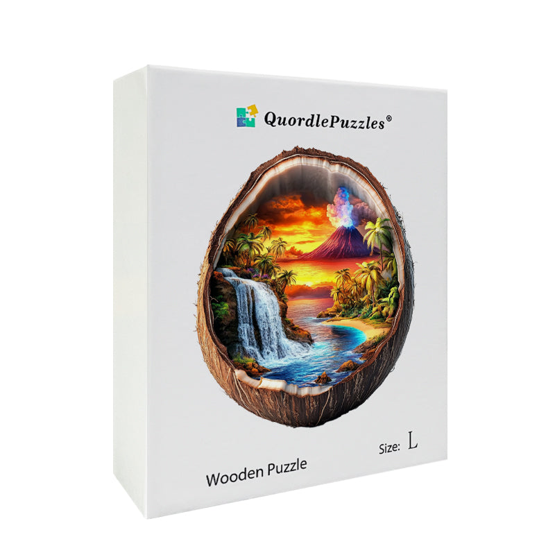 Volcanic Island Paradise Wooden Jigsaw Puzzle
