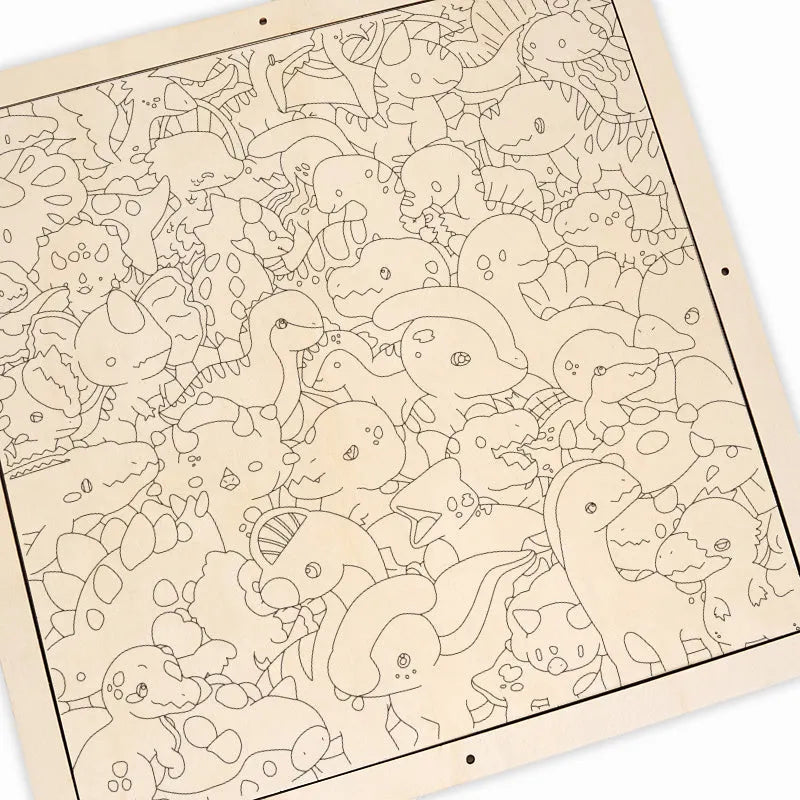 Dino Parade - Wooden Coloring Puzzle