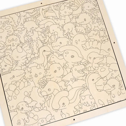 Dino Parade - Wooden Coloring Puzzle