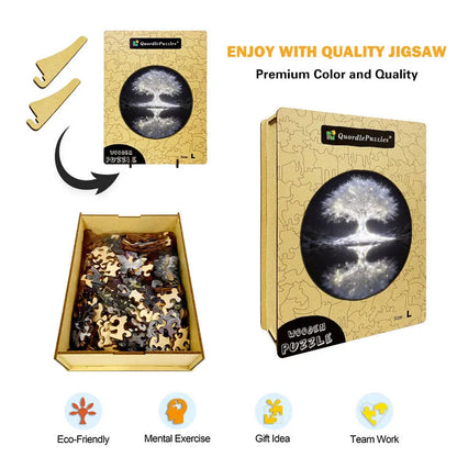 Ethereal Glow Tree Wooden Jigsaw Puzzle