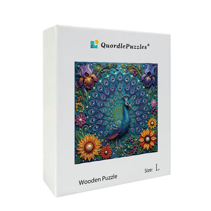 Peacock in Full Bloom Wooden Jigsaw Puzzle